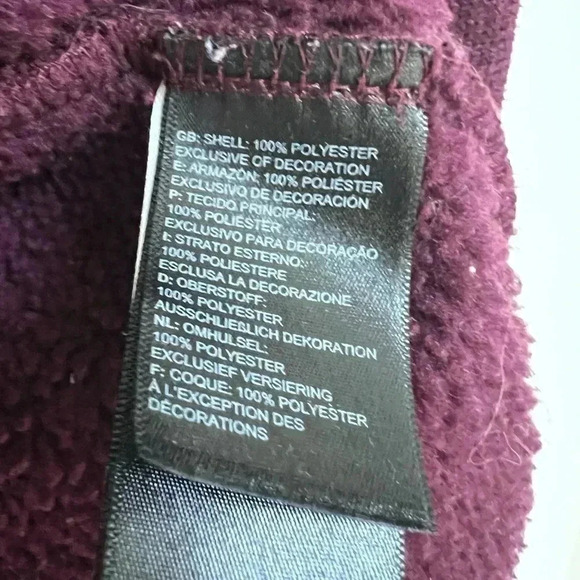 The North Face Women’s 1/4 Zip Fleece Pullover Burgundy Color - Picture 4 of 5